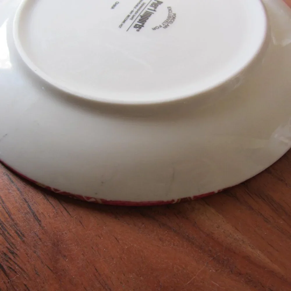 3 for $24 - pier 1 paisley bird red appetizer plate (W6357)